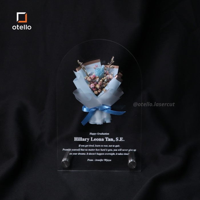 Custom Panel Acrylic Bouquet Dried Flower | Hadiah Gift Frame Bunga