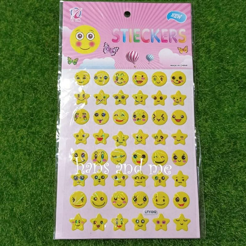 

Sticker Timbul Stiker Anak - Smile Kuning Bintang & Bulat