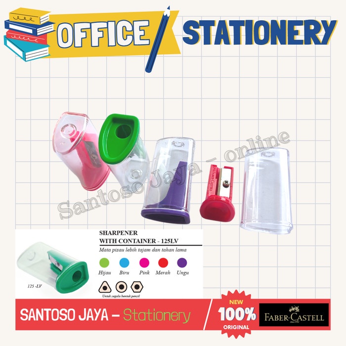 

Rautan Pensil FABER CASTELL 125LV - Pencil Sharpener 125-LV