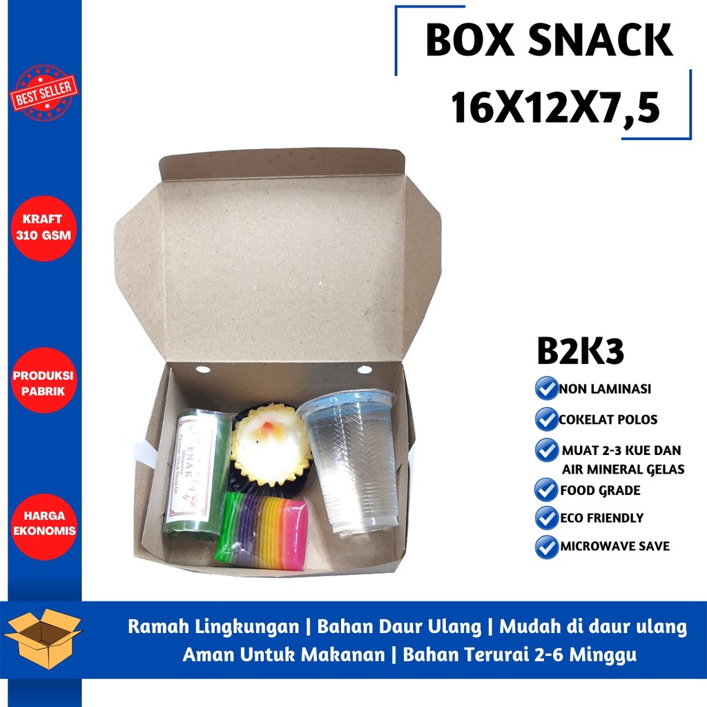 Snack Box 16x12 Bahan 310 Gsm (B2K3-Non Laminasi)