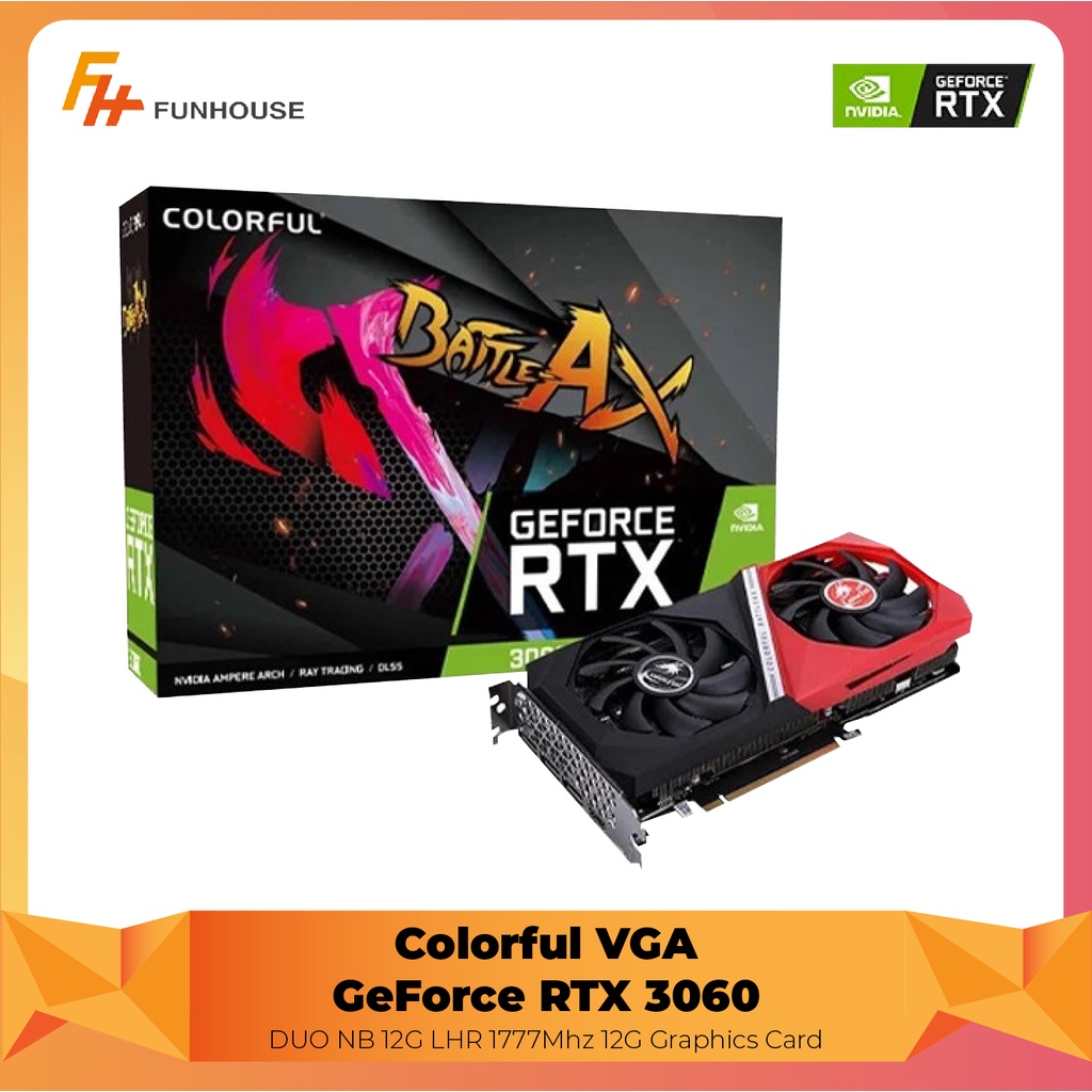 Colorful VGA GeForce RTX 3060 DUO NB 12G LHR 1777Mhz 12G Graphics Card