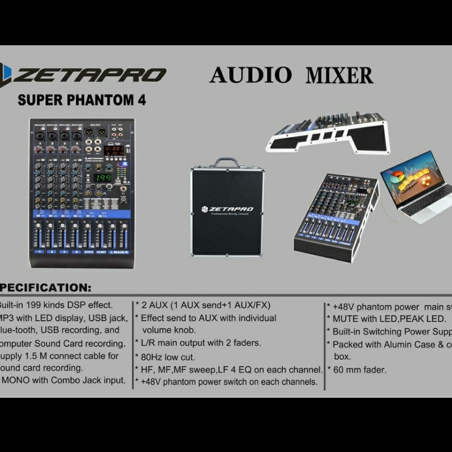 mixer audio zetapro super phantom 6. kualitas sangat bagus.
