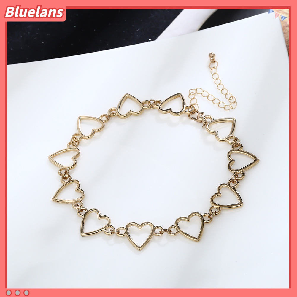 Kalung Choker Bahan Alloy Bentuk Hati Model Hollow Untuk Wanita