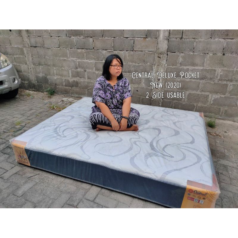 Promo Set atau kasur saja Central Deluxe pocket Kasur Spring bed terbaik dikelasnya 120x200 divan sa