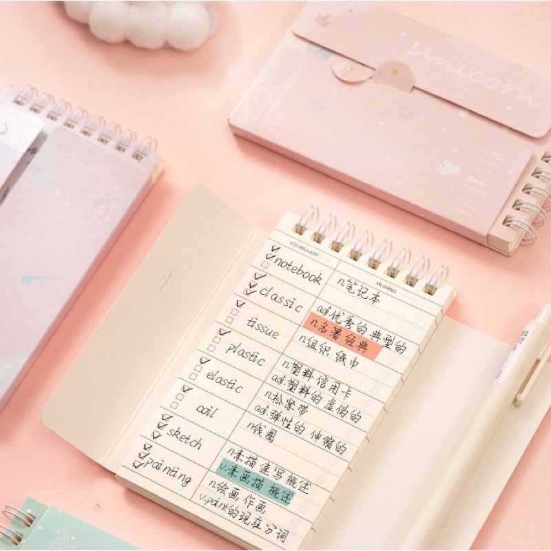 

Notebook Ring Buku Catatan Notes Workbook Buku Kosakata Tulis Cute