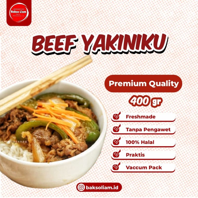 

Beef Yakiniku 350gr (saos 100gr) Liam's Food