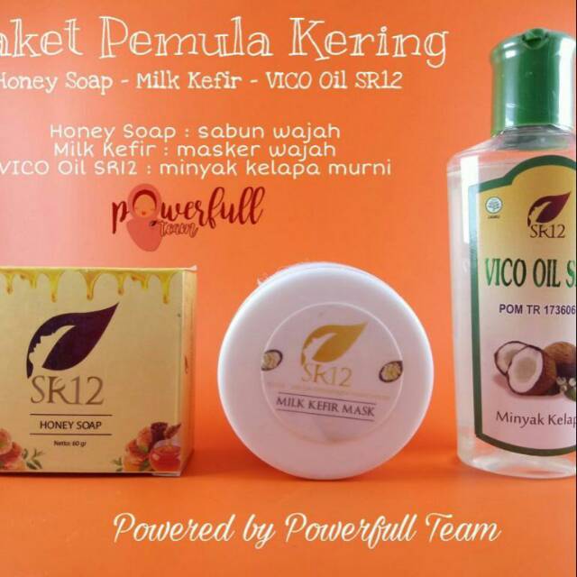 GRATIS POUCH, PAKET PEMULA KULIT KERING SR12 / PAKET HEMAT, skincare herbal