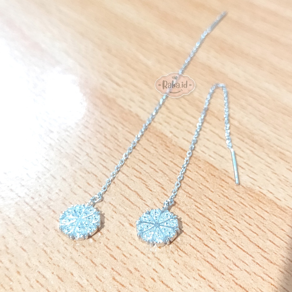 Anting Tusuk Jurai Perak Asli Dewasa Silver 925 Lapis Emas Putih Model Snow 835