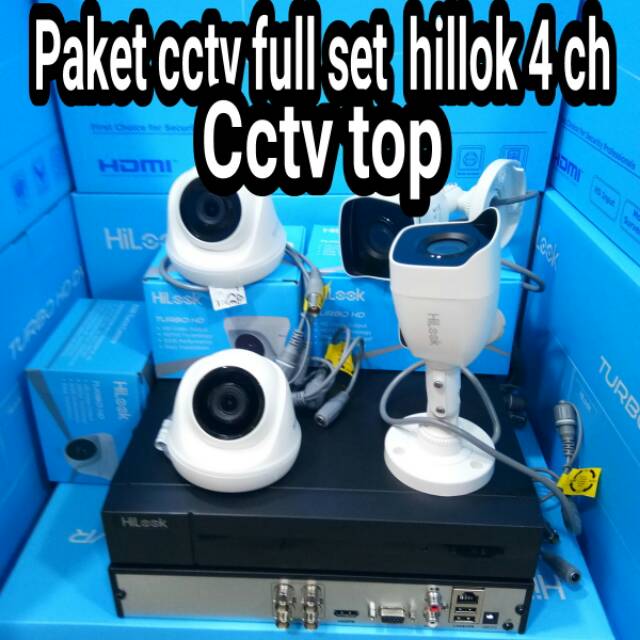 Paket cctv hillok 4 chanel full set garansi resmi 2tahun