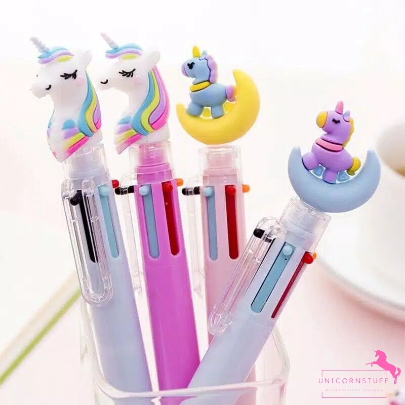 Bolpoin Unicorn 6 Warna Tinta Bolpoin unicorn Pena Unicorn Premium Tinta Gel Perempuan Anak Journaling Tipis Karakter Pink Pastel Kado Anak Perempuan Alat Tulis Tempat Pensil Sekolah Back To School