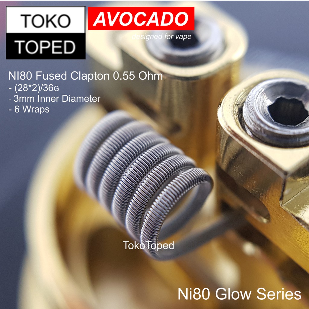 Authentic Avocado FUSED CLAPTON Ni80 Coil 0.55 ohm | nichrome 80 kawat wire vape