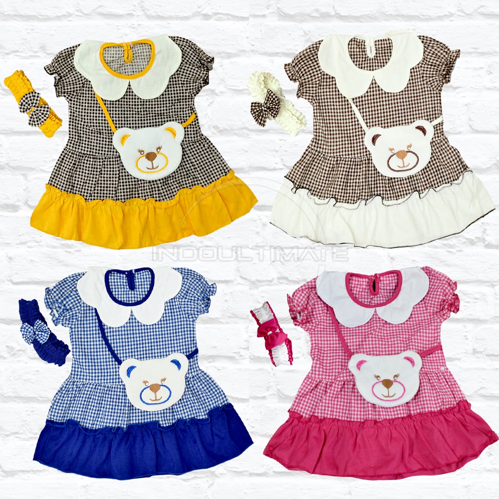 Rok Terusan Bayi Motif Boneka Rok Bayi Perempuan Pakaian Bayi Perempuan Dress Bayi Motif TRS-116