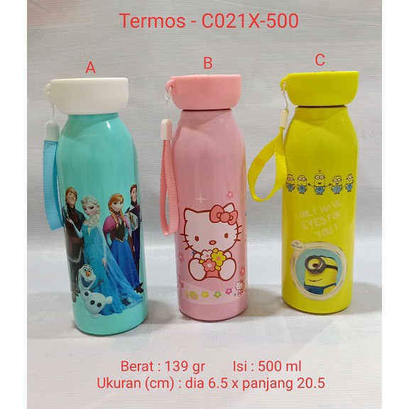 Termos Botol Air Karakter Stainless Panas Dingin Anak Sekolah C021x500