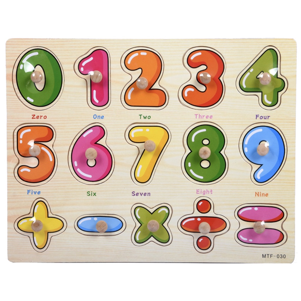 HZ Puzzle Kayu Knob ABC Fruit dan Number Murah Chunky Puzzle Anak Kayu 3D Puzzle Huruf Buah dan Angka Jigsaw Wooden Edukasi