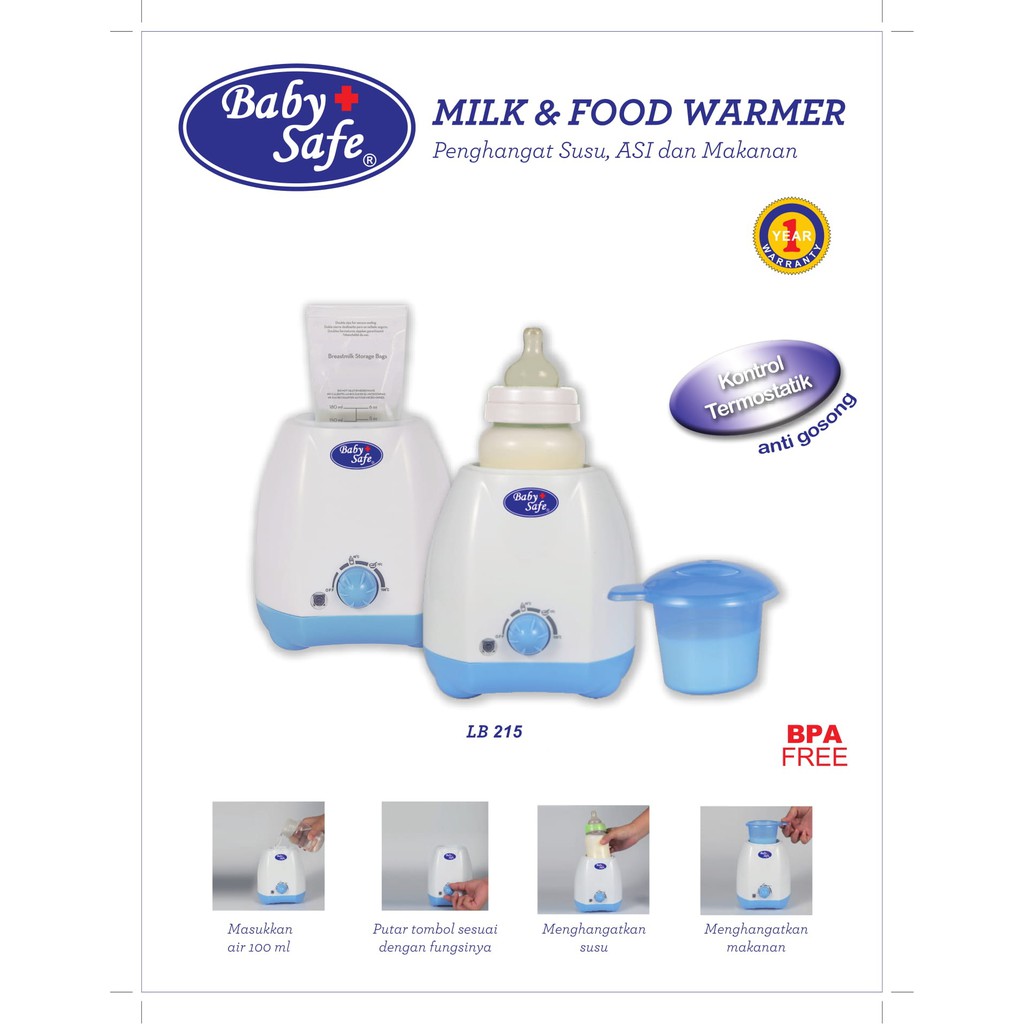 Baby Safe Warmer Pemanas Penghangat susu dan makanan bayi milk and food warmer  LB 215 / LB215