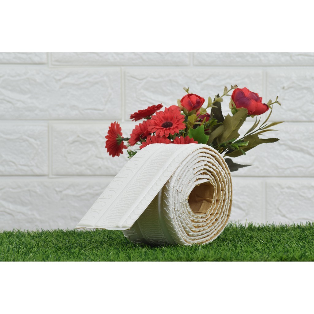 LIST BORDER FOAM 3D LIS WALLPAPER BORDER STICKER-SWL01-PUTIH