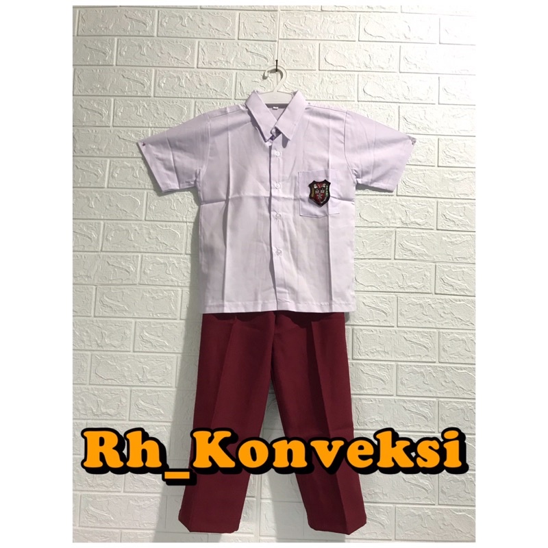 [TERLARIS] Setelan baju Seragam sd cowok sanwos Dan Celana Sanwos untuk anak kelas 1-6 Sd/ Seragam s
