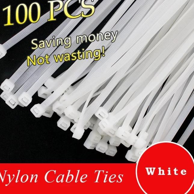 

◘ Kabel Tis 25 cm X 4.8mm Cable Ties Putih isi 100pcs ♩
