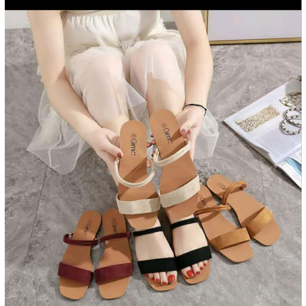 SANDAL TEPLEK WANITA STRIP SALUR TALI BELAKANG IR-5N 07