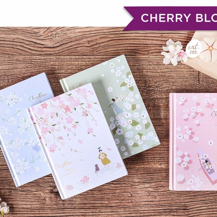 

Sale Cherry Blossom Rain Hardcover Mixed Notebook B6 Berkualitas