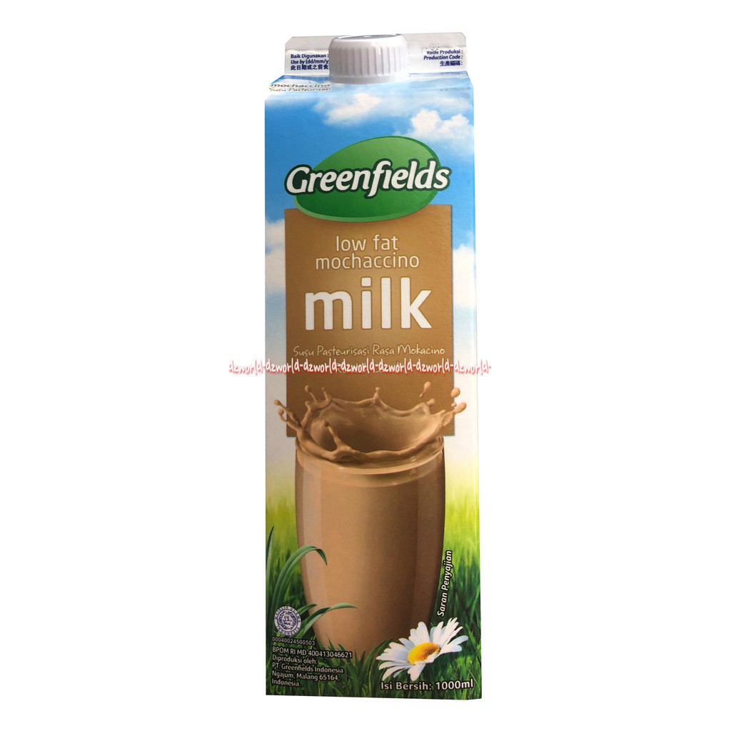 Greenfields Low Fat Mochacino 1L Milk Susu UHT Siap Minum Rasa Moka Mocha 1000ml Green Field Greenfield