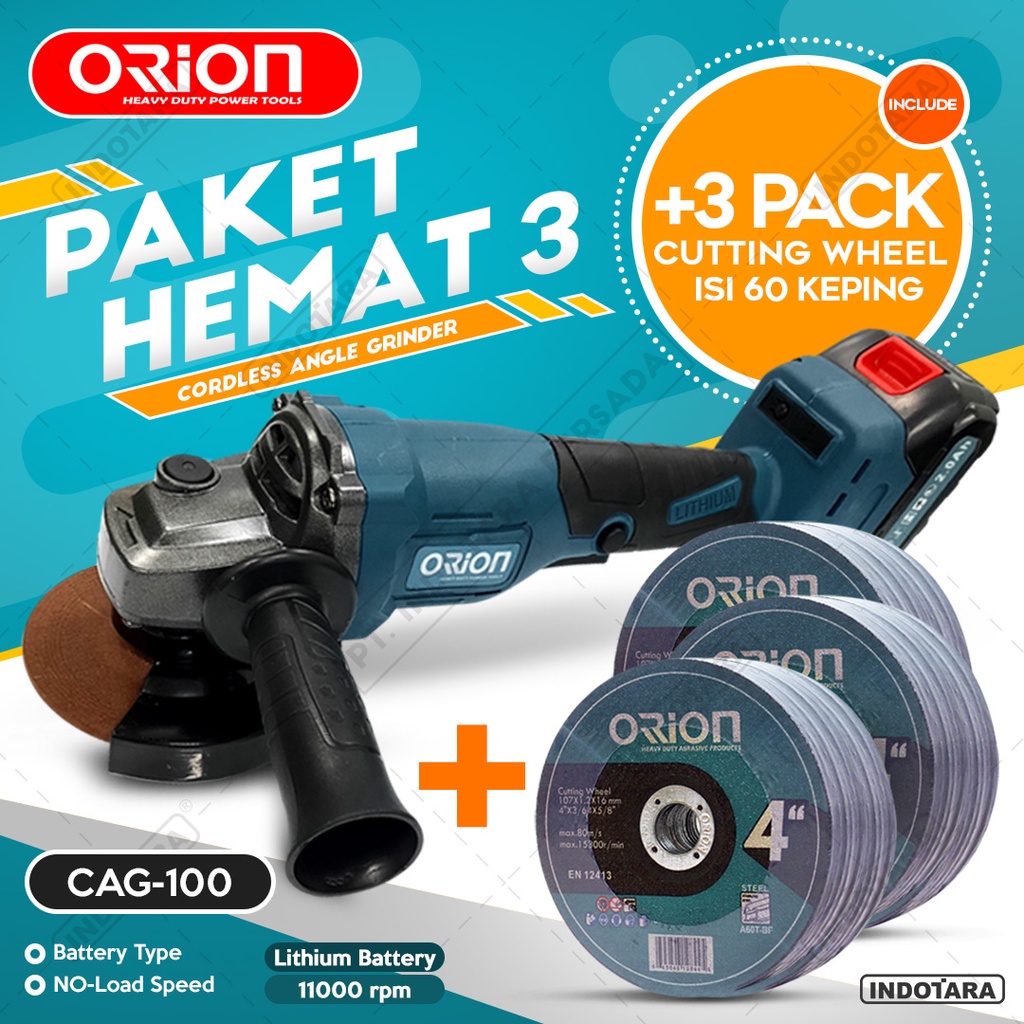 Paket Hemat 3 - Gerinda Tangan CAG100 - 3 Pack Mata Gerinda Potong