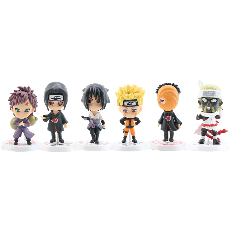 6pcs 12pcs/set Anime Naruto Action Figure Naruto Kakashi Minato Sasuke Model Lebah Mainan PVC