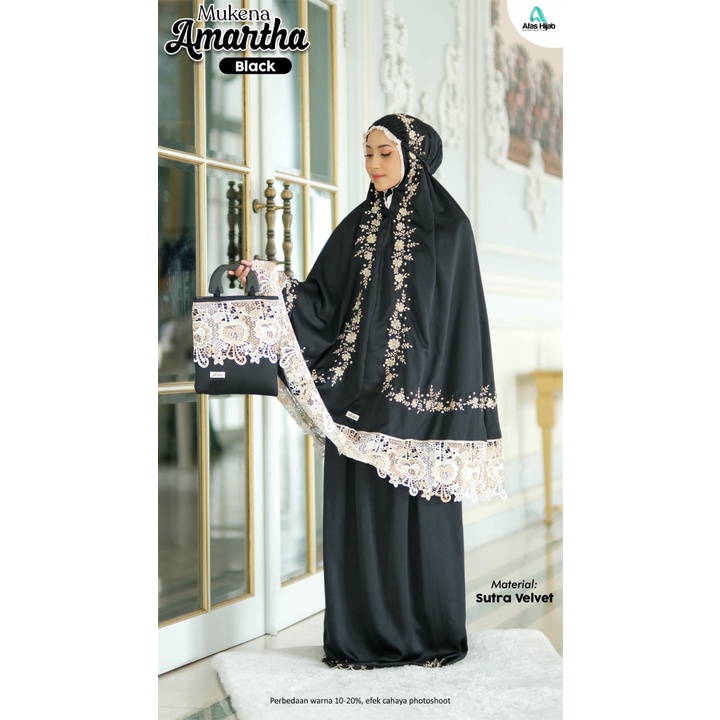 Mukena Sutra Mukena Sutra Premium Mukena Amartha Black