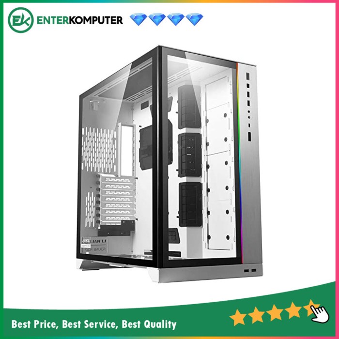 LIAN LI PC-O11 DYNAMIC XL (ROG) WHITE TEMPERED GLASS / Casing Gaming