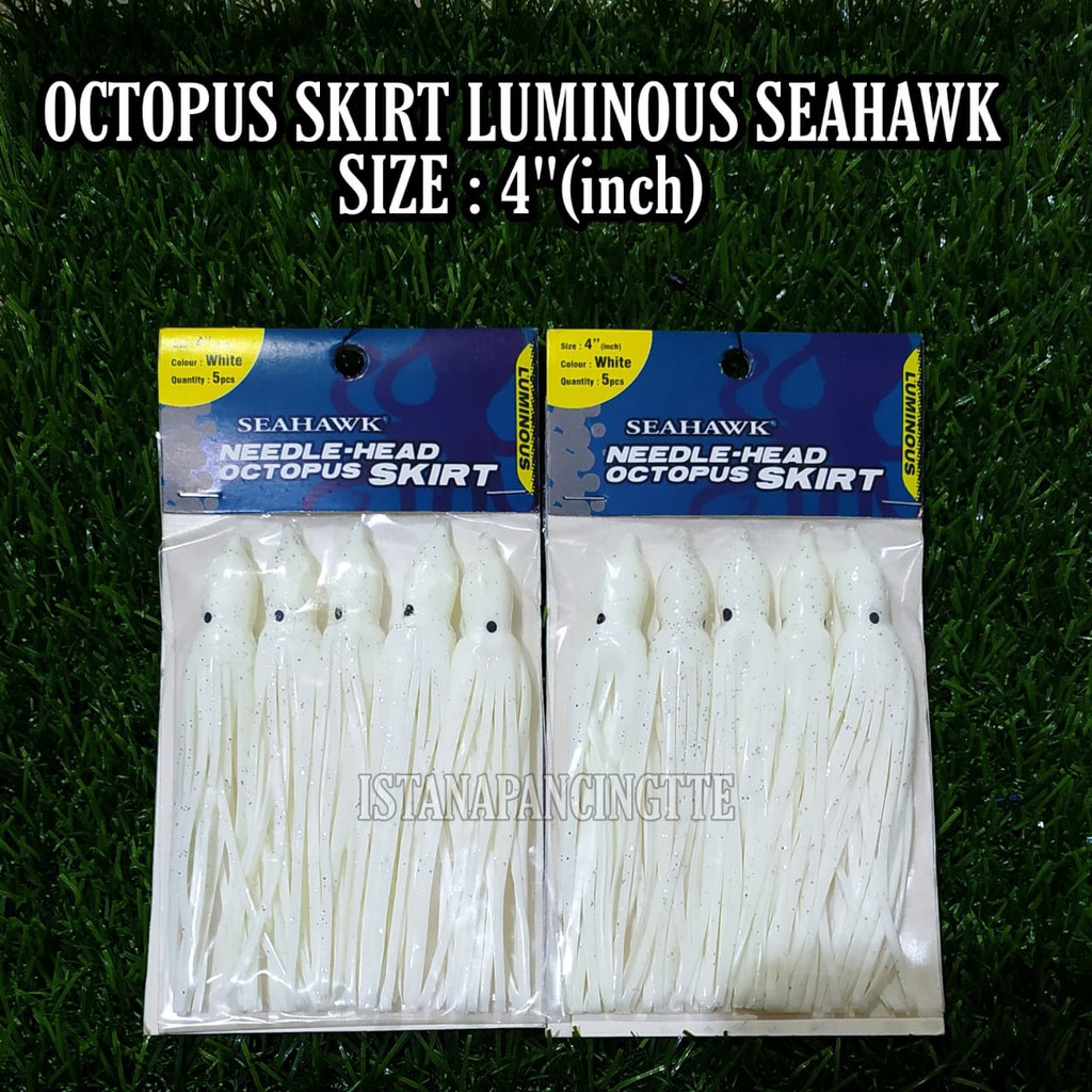 Umpan Cumi Octopus Skirt Needle 4" 10cm Umpan Karet Pancing