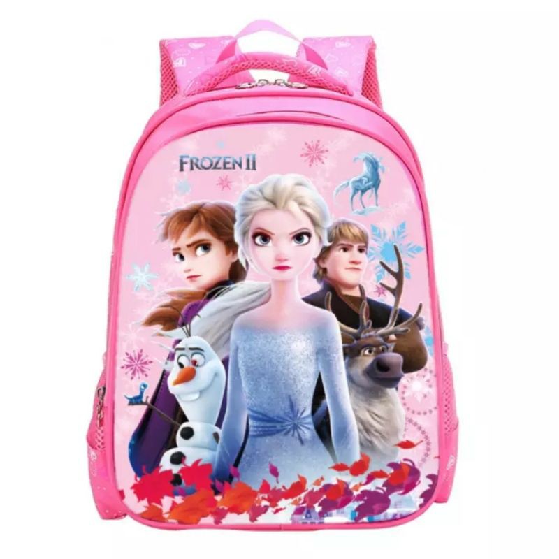 Tas anak frozen/Tas Ransel Sekolah Anak SD Frozen Import Timbul 2 Ruang