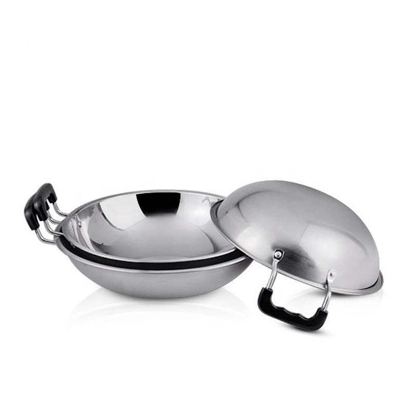 Okela - Wajan Penggorengan Kuali Wok Pan Teflon Cooking Stainless Steel Tebal