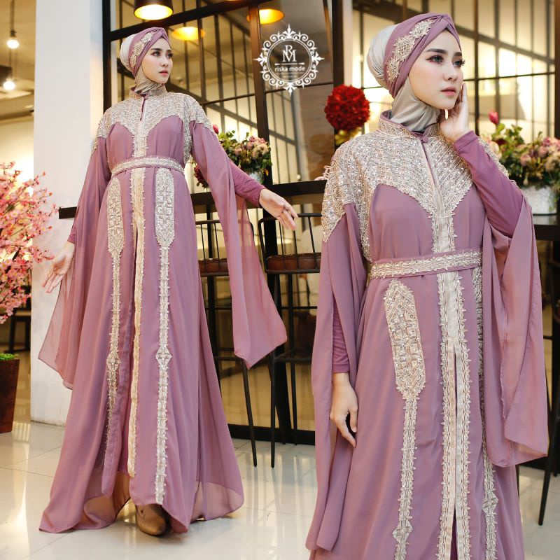 Kaftan Manjalita//Model Baju Gamis Kaftan Terbaru Untuk Lebaran dan Kondangan