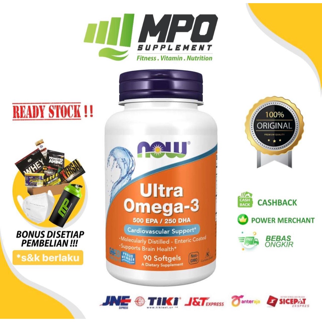 NOW Foods Ultra Omega-3 500 EPA/250 DHA 90softgels Omega 3 Fish Oil NOW Ultra Omega-3 Omega3