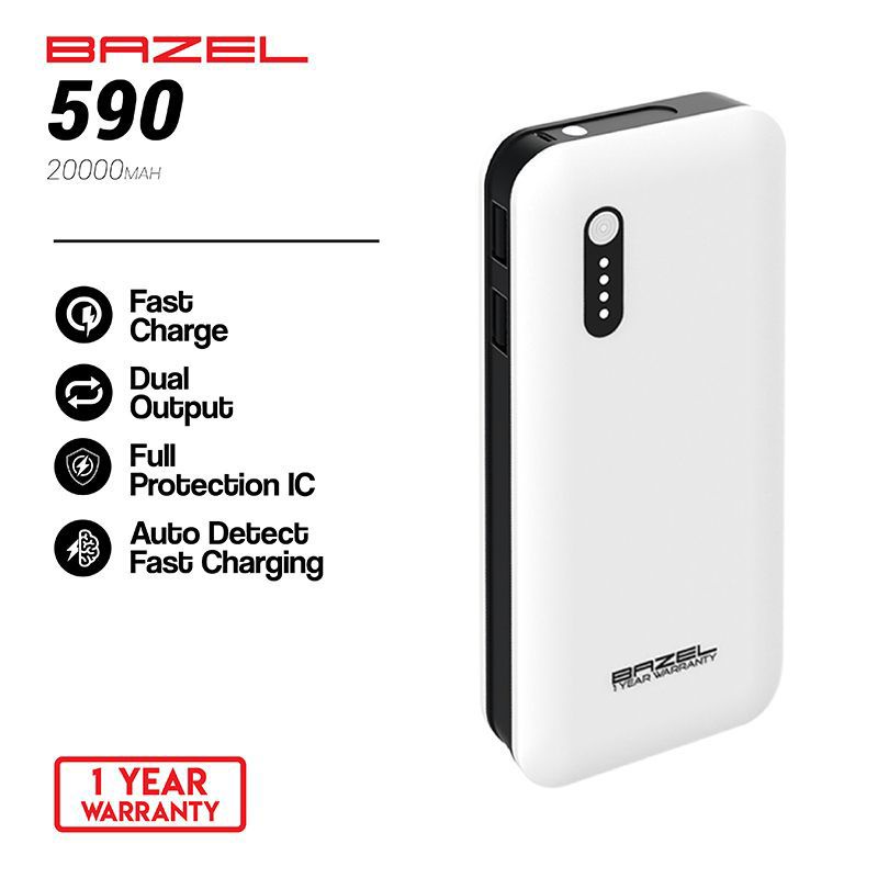 BAZEL 590 Power Bank 20000mAh GARANSI 1 TAHUN