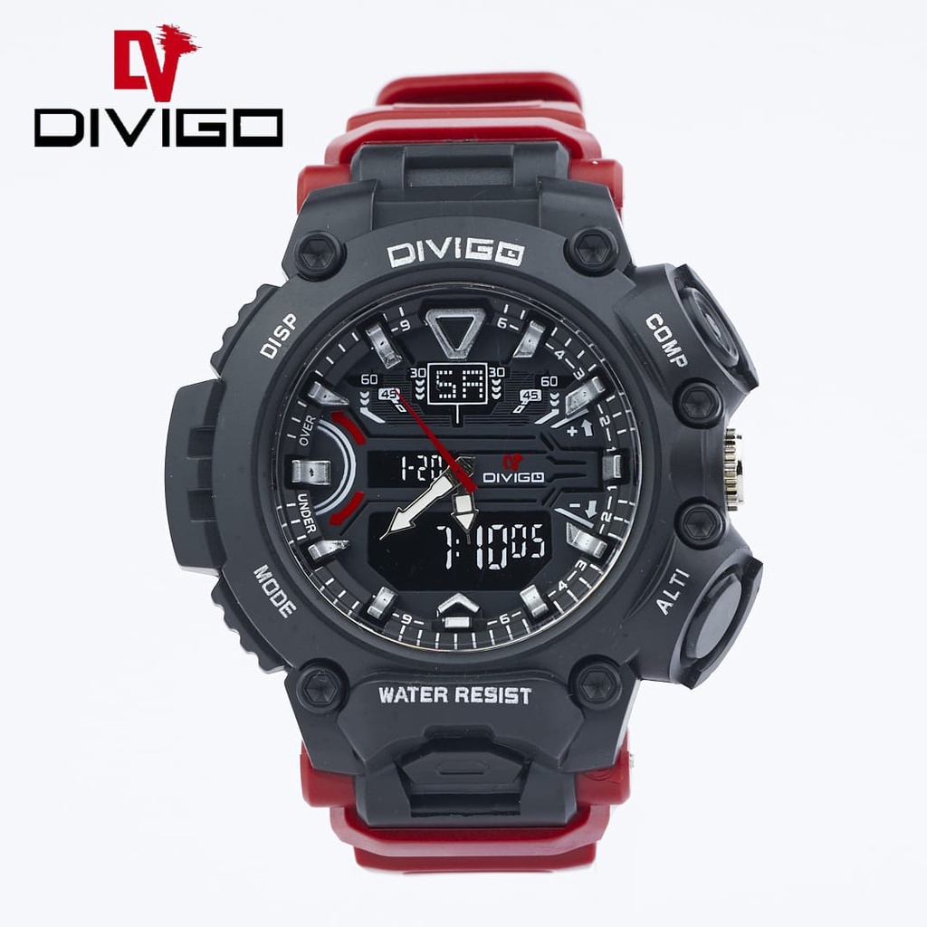 [DGS] Jam Tangan Pria Divigo Analog Sport Strab Rubber Tahan Air D-23