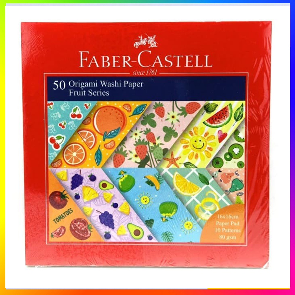Kertas Origami Faber Castell Washi Paper 15X15CM Knitting Patterns  / Faber Castell Origami Washi Paper 16X16CM Fruit Series /  Faber Castell Origami Washi Paper 16X16CM Season Patterns