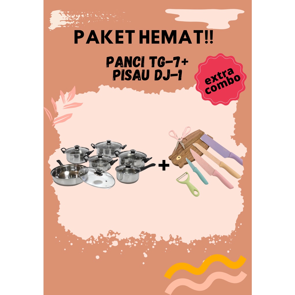 Paket Combo Hemat Panci TG-7 dan Pisau Warna DJ-1 Multifungsi