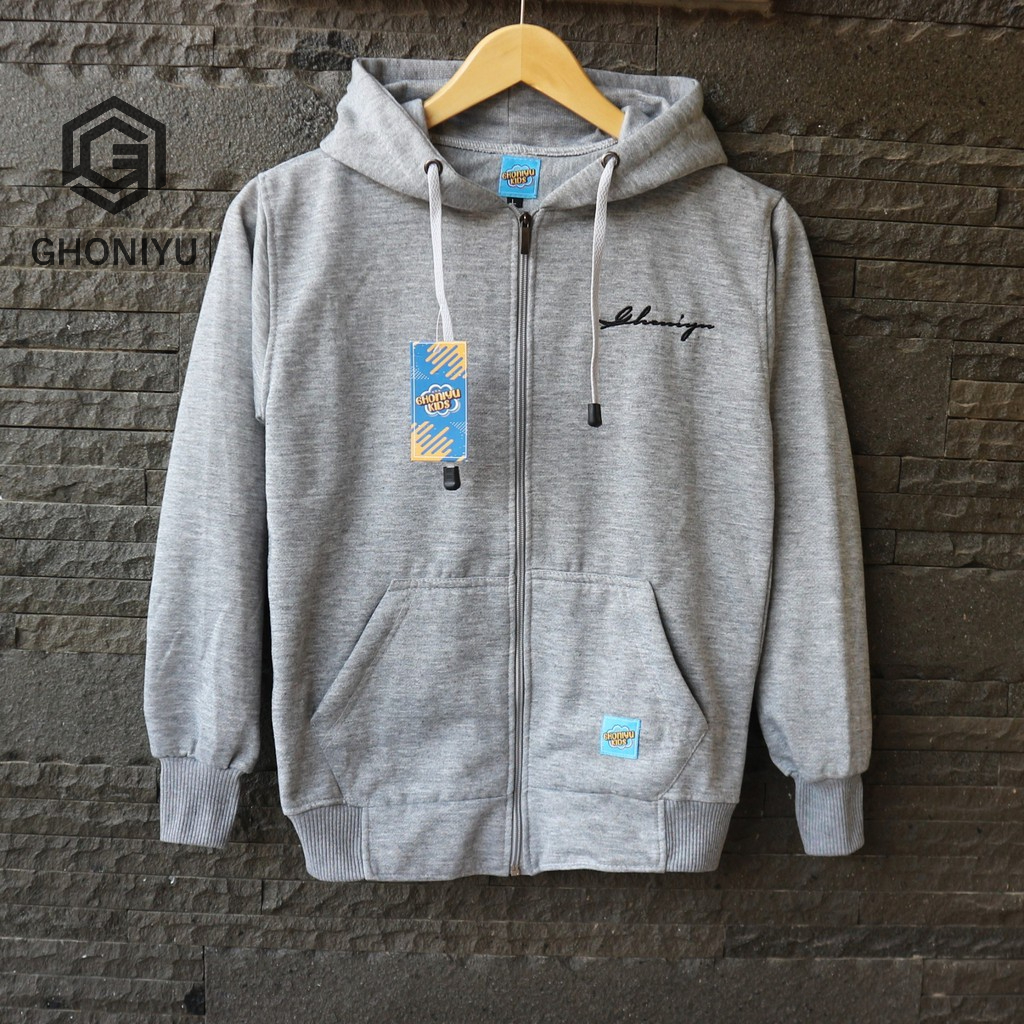 Best Seller - Jaket Sweater Anak Ghoniyu Kids Logo Bordir Zipper Hoodie Unisex Original Best Seller