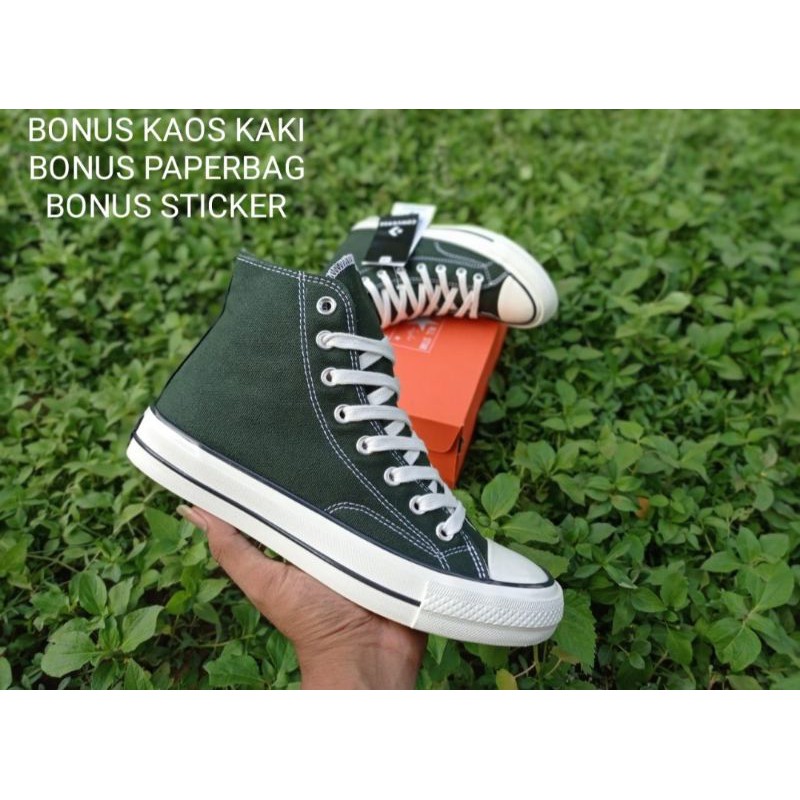 SEPATU CONVERSEE 70S GREEN HERBAL HIGH PREMIUM BNIB MURAH