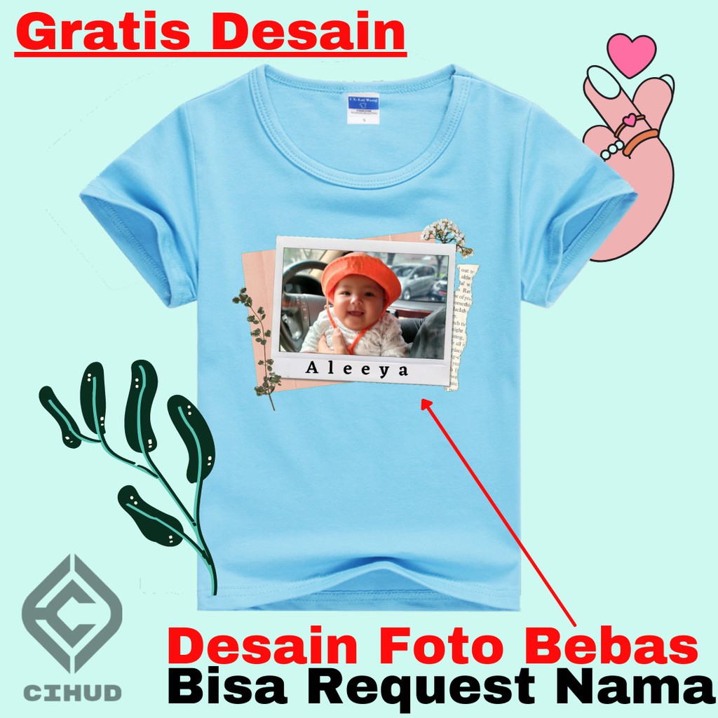 SABLON KAOS ANAK SATUAN Umur 1- 13 Tahun Custom Gambar & Nama - Bebas