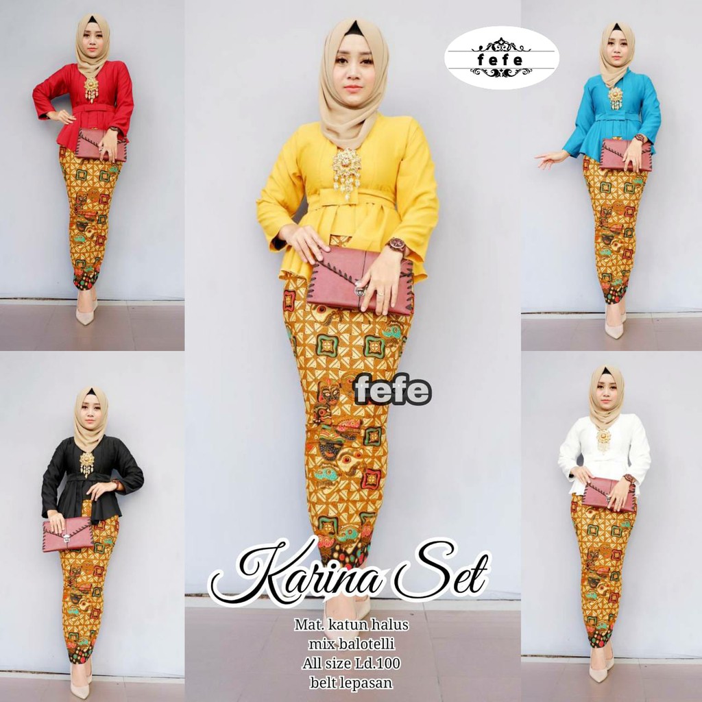 BAJU BATIK WANITA MODEL SETELAN ROK DAN BLUS TERBARU KARUNA SET
