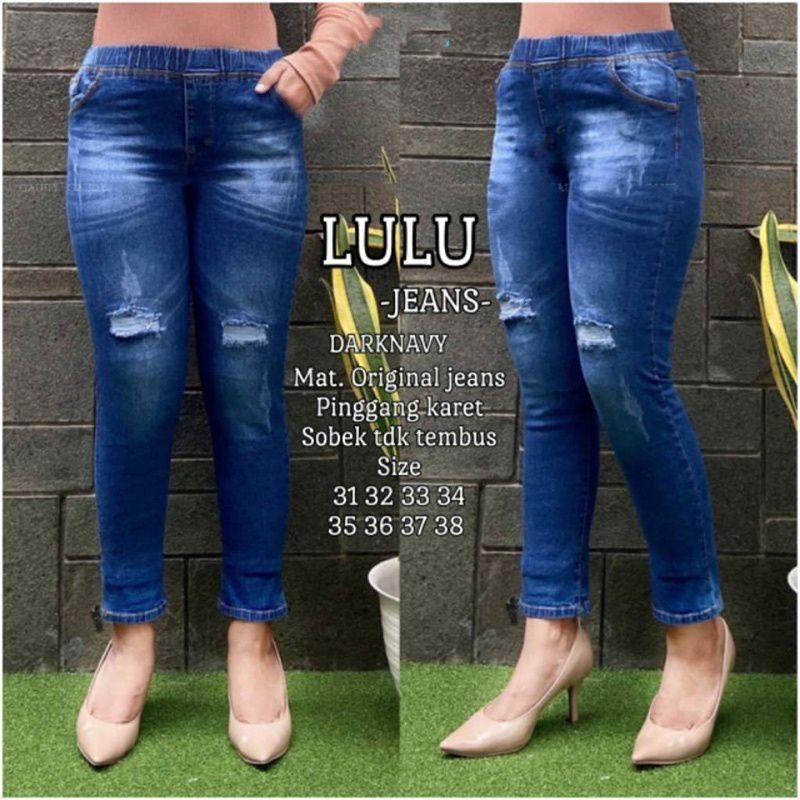 JEANS LULU CELANA JEANS WANITA SOBEK TIDAK TEMBUS