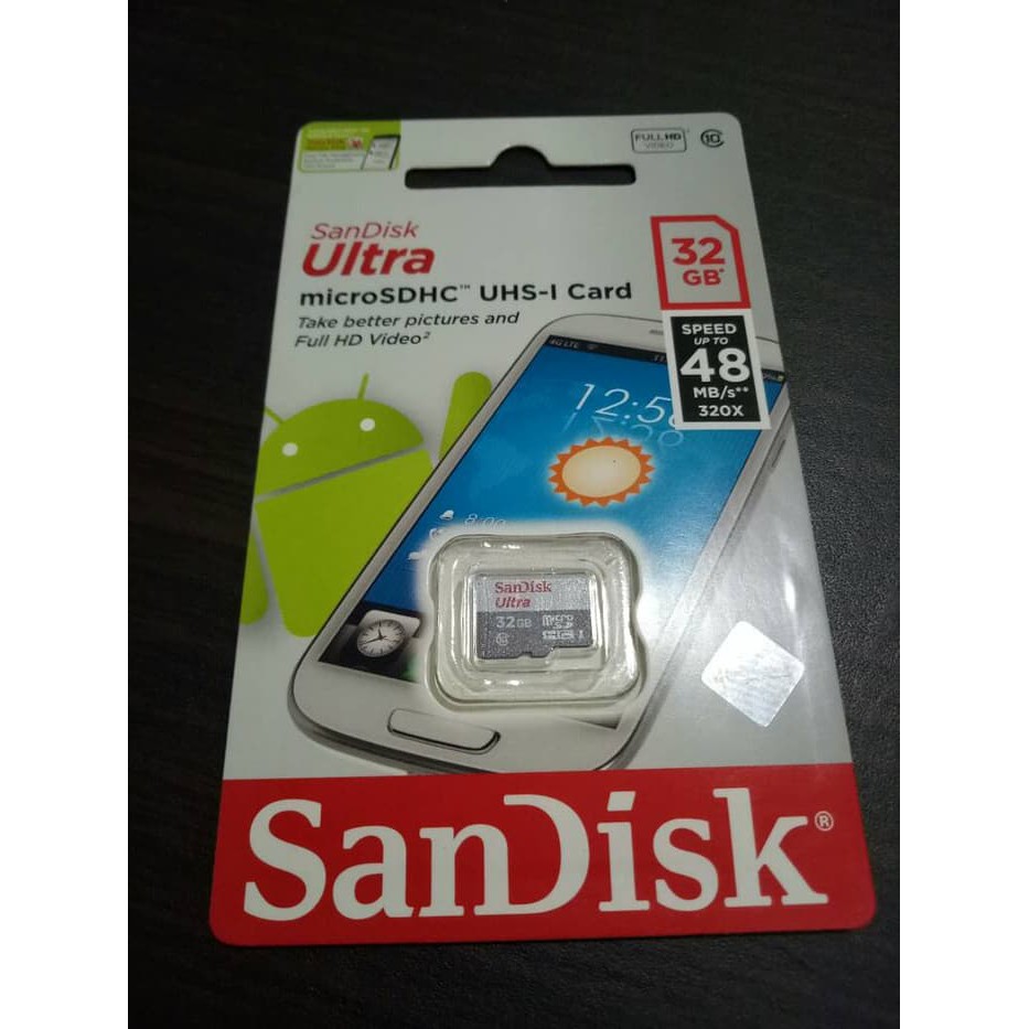 Micro SD / Memory Hp Sandisk Ultra 32GB class 10 48Mb/s