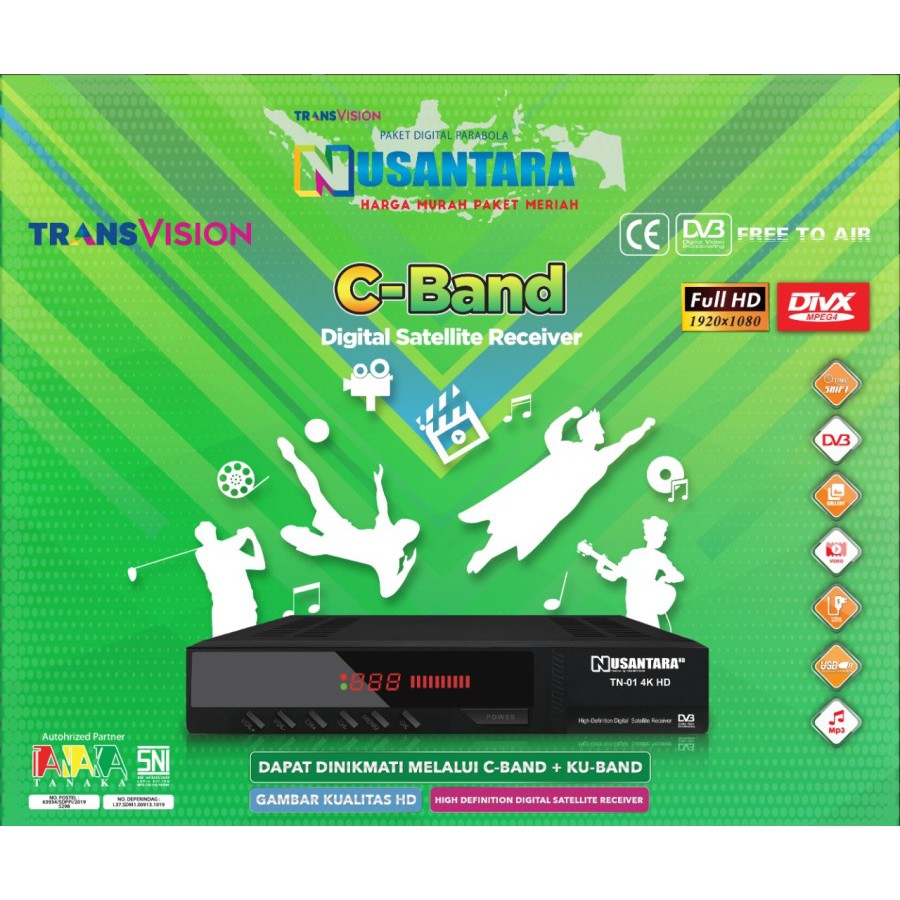 Receiver Tanaka Parabola Nusantara Hd C Band Berkualitas