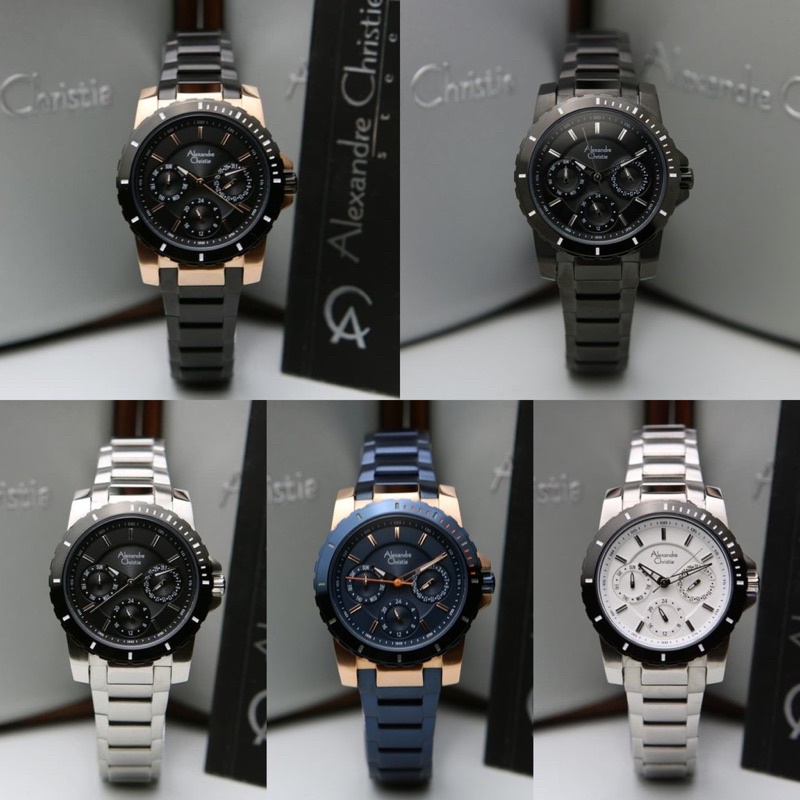 JAM TANGAN PRIA ALEXANDRE CHRISTIE AC 6141 / AC6141 FULL BLACK ORIGINAL