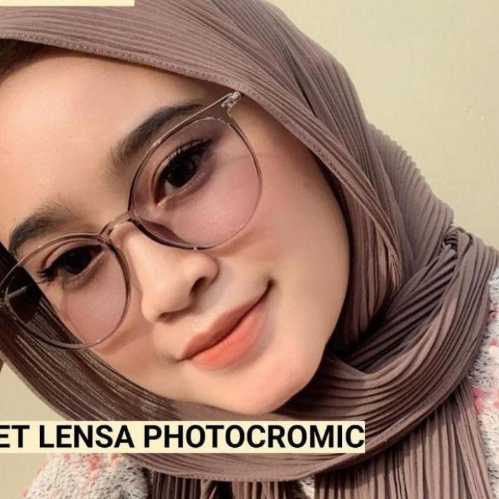 Model Baru PAKET POCROMIC KACAMATA FELISS 8146 Cat Eye / Kacamata Minus Wanita ..