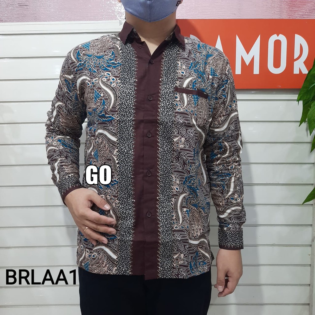 bego BRLAA DAMOR (CRESSIDA) BATIK Cowok Pakaian Pria Kemeja Batik Reguler Lengan Panjang