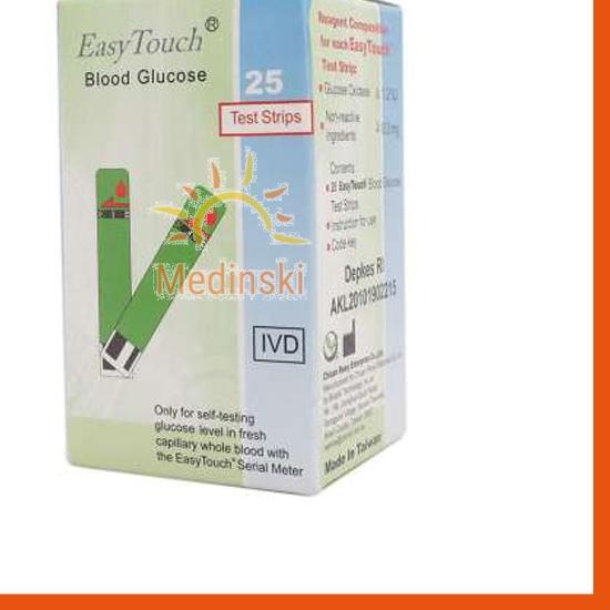 ➮ Easy Touch Strip Tes Cek Gula Darah Isi 25 Stik Gds Glucose EasyTouch ➾