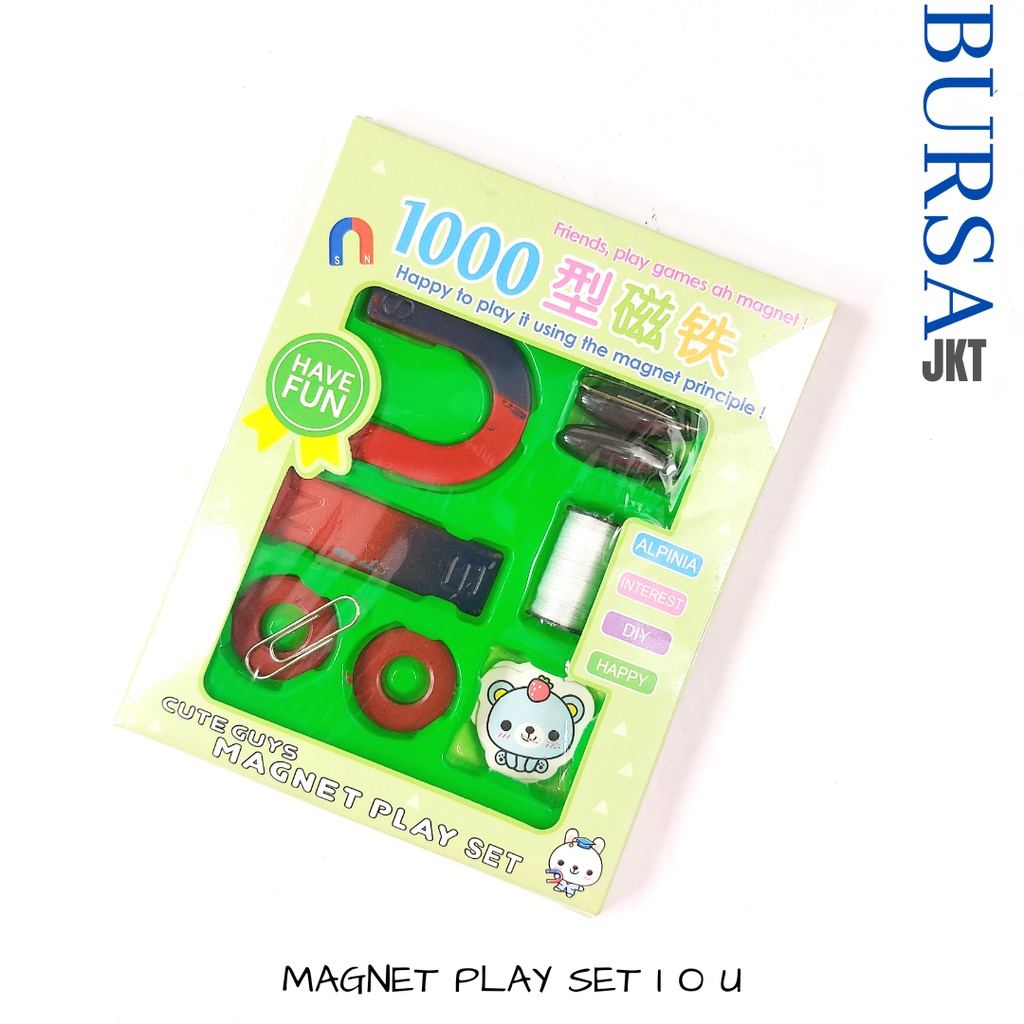 MAGNET PLAY SET MAINAN EDUKASI ANAK I O U STICKER BENANG